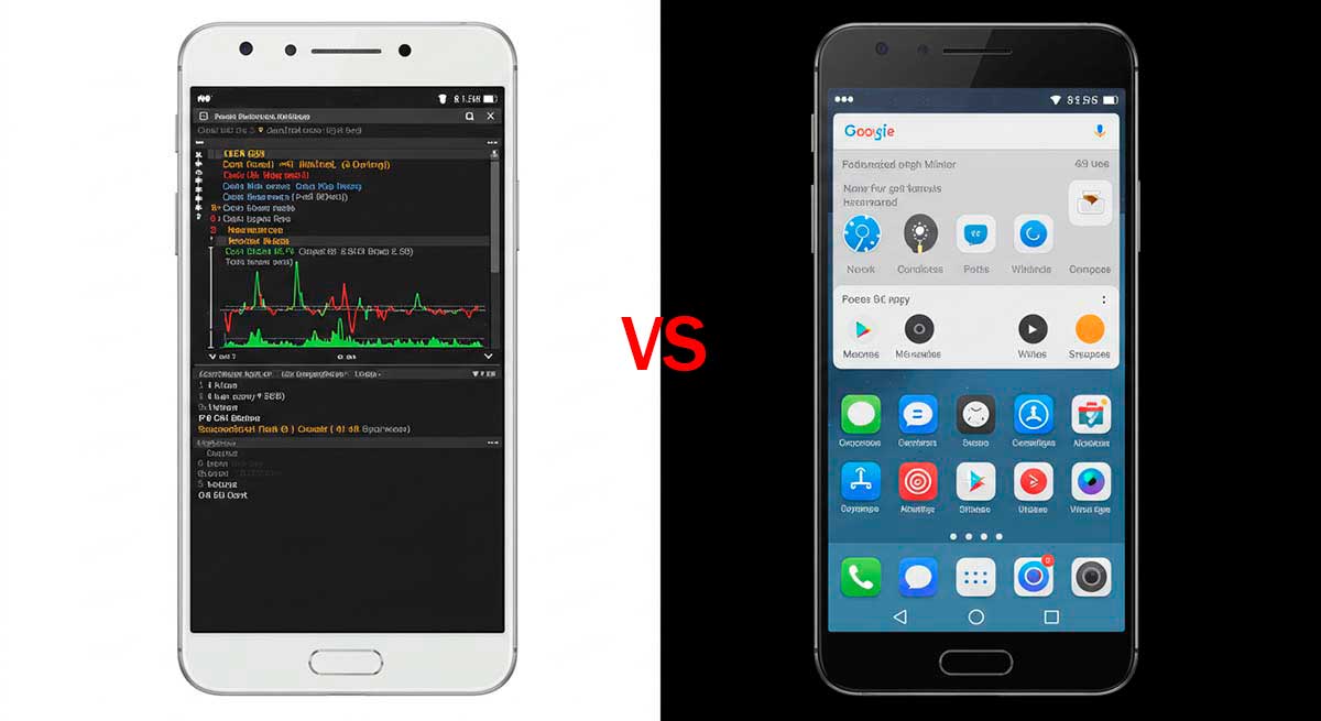 Rooted vs. non-rooted Android phone with hacking tool differences.